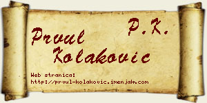 Prvul Kolaković vizit kartica